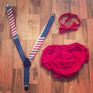 American Flag cake smash outfit